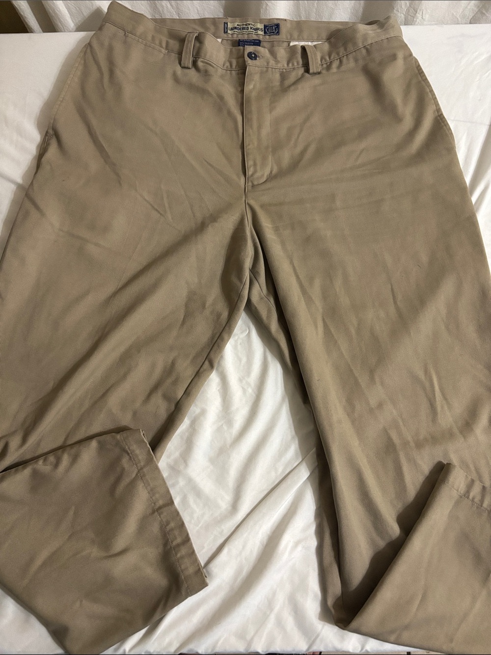 Men's Khaki Chino Pants Classic Fit preppy office casual golf 38 x 30 O